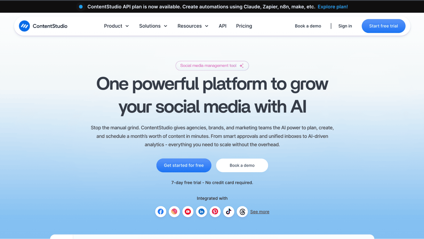 Content Studio as a blotato alternative