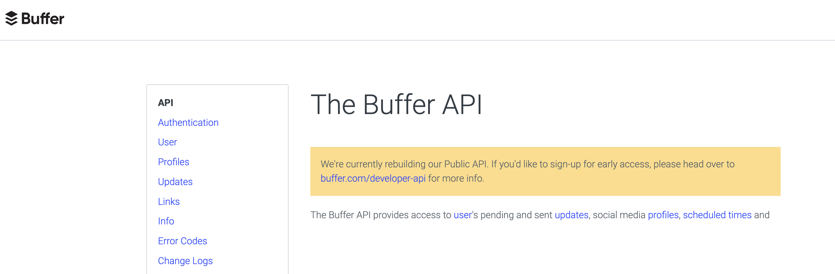 buffer api documentation