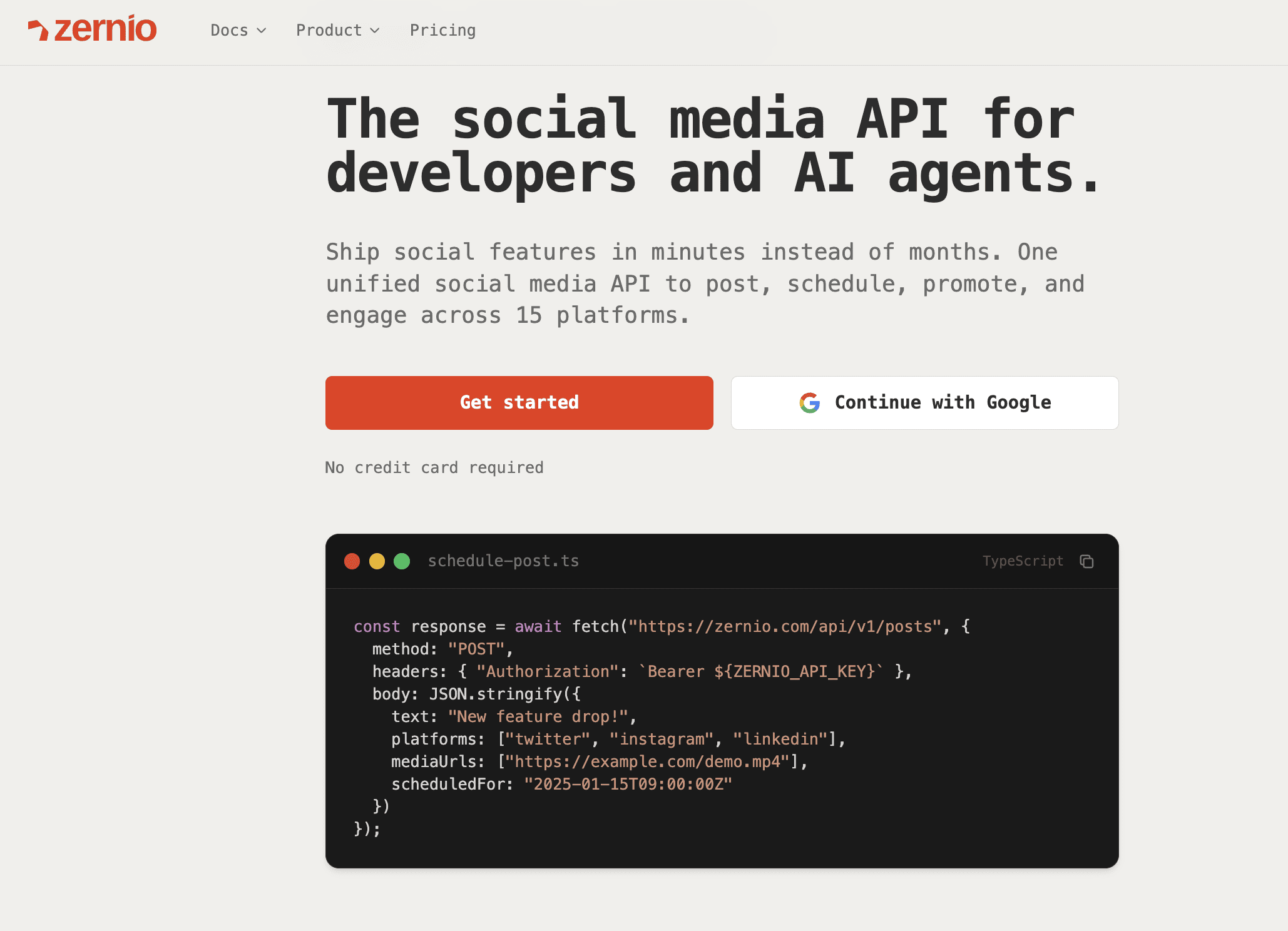 zernio social media api