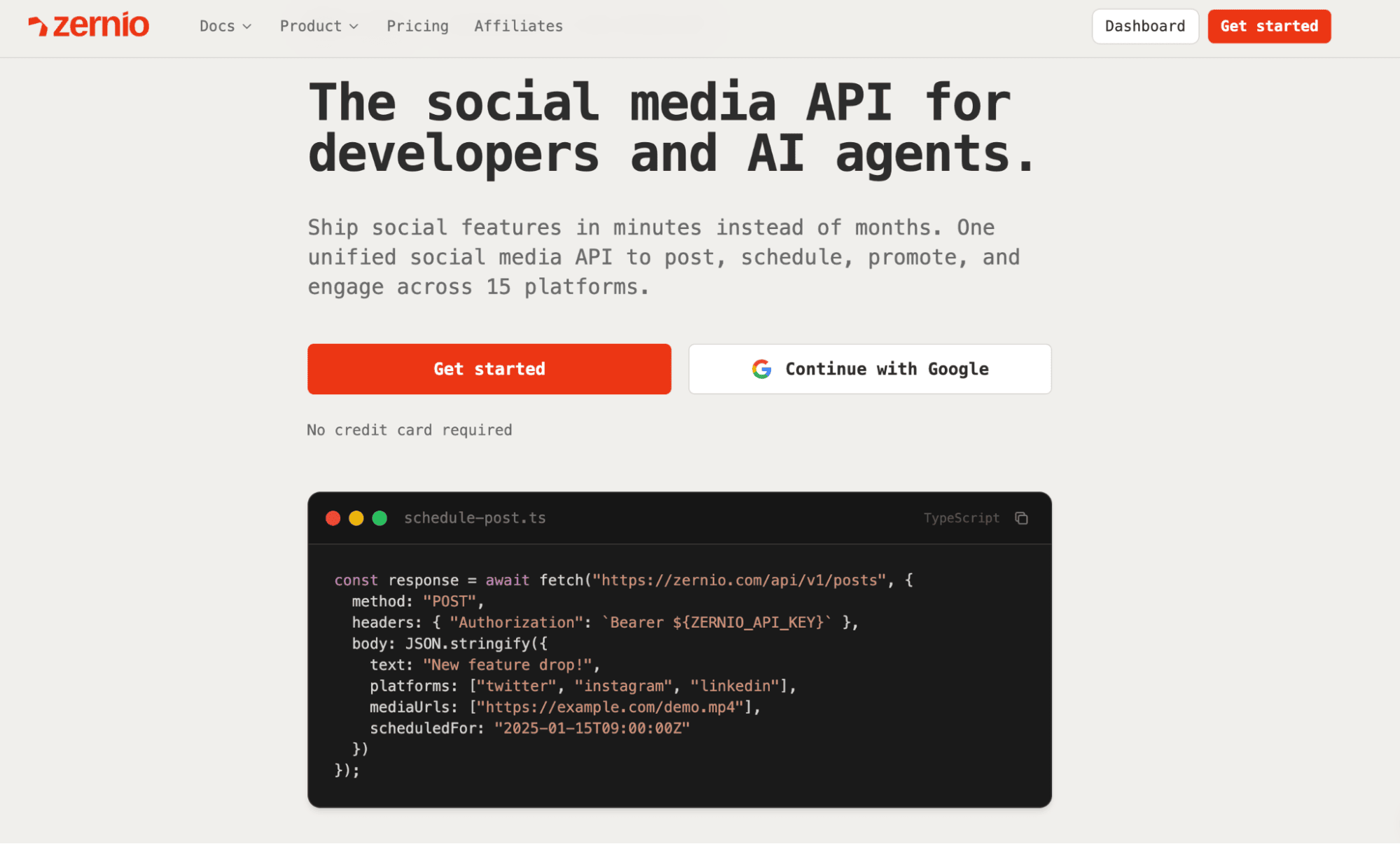 Zernio is a Buffer alternative with complete API