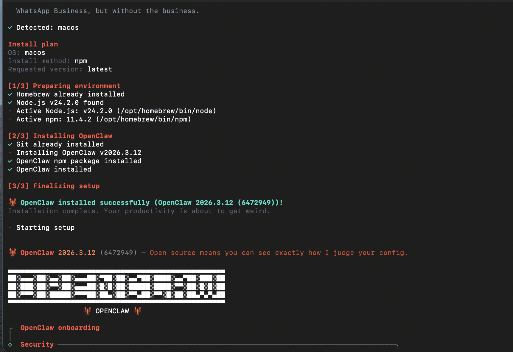 install openclaw