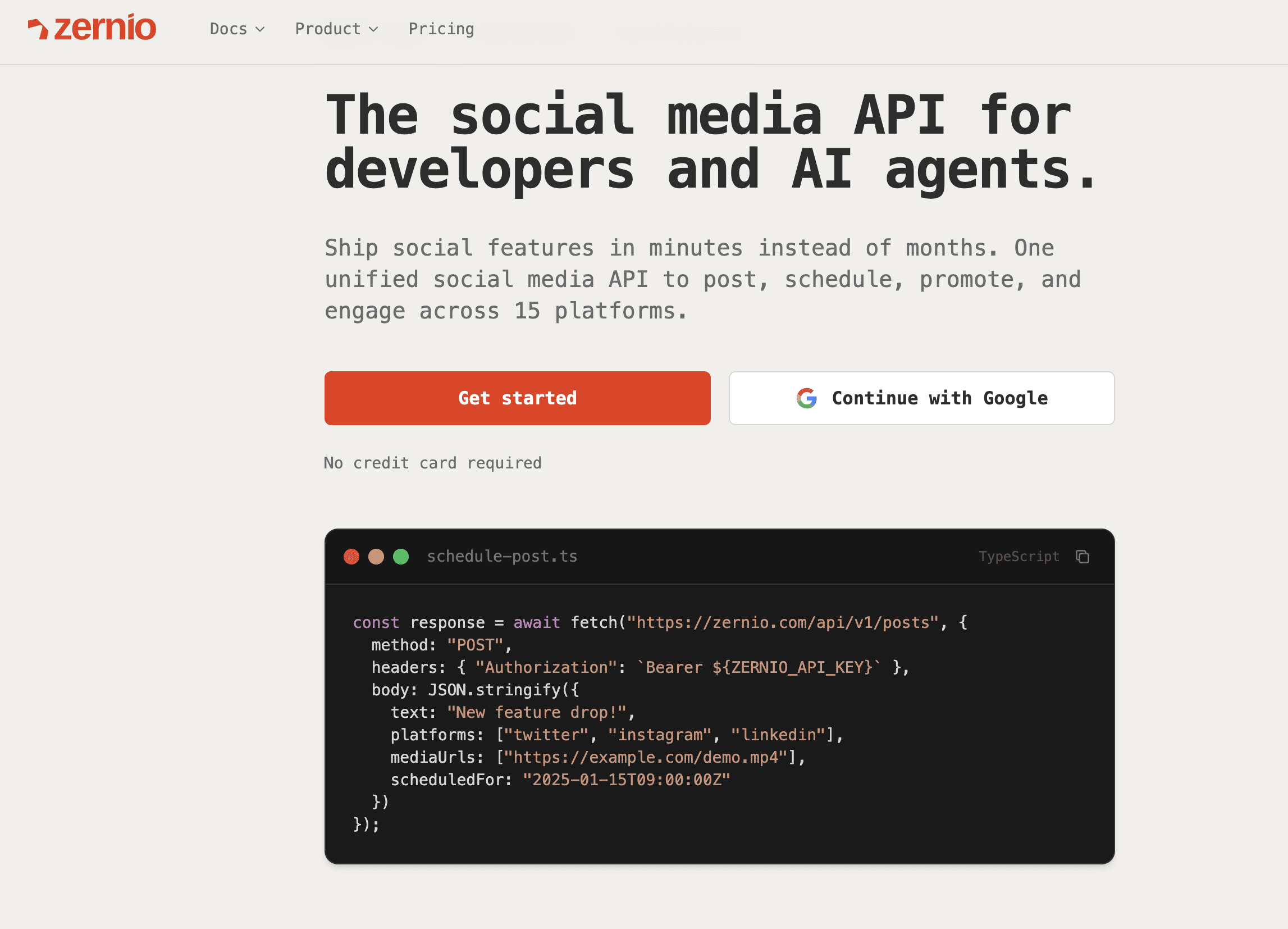 zernio is the best social media API for developers