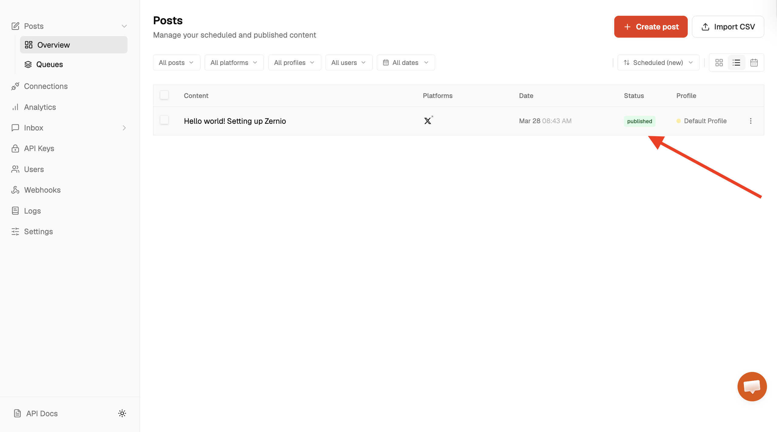 Published post preview