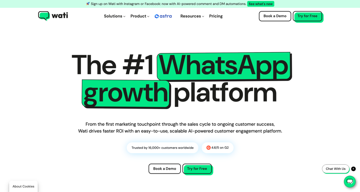 wati for whatsapp api
