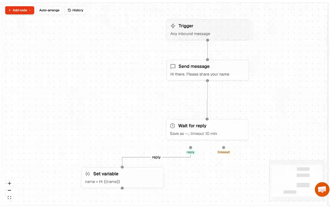 WhatsApp workflow automation builder