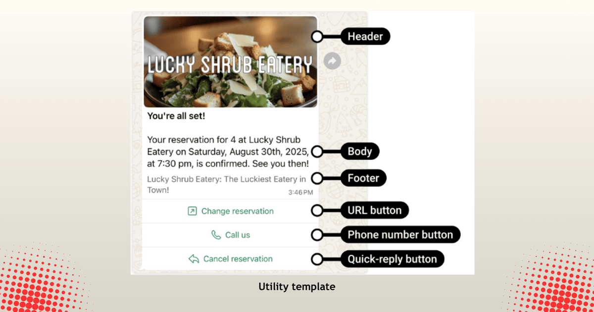 WhatsApp utility template