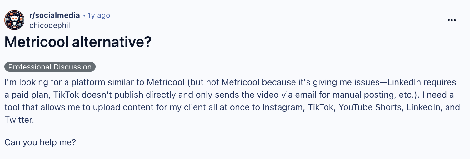 metricool review